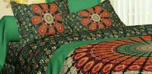 Handmade Bedspread Queen Size Bed Cover Bedsheet Mandala With Two Pillow Covers gallery