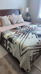 EXTRA LARGE, REVERSIBLE, ALPACA WOOL,MULTICOLOR BLANKET ECUADOR 74,8×91,33 in