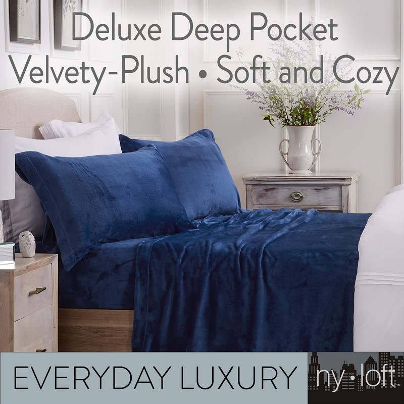 Ultra Soft Micro Fleece Sheets Set with Extra Deep Pockets | Extra Soft Velve... gallery