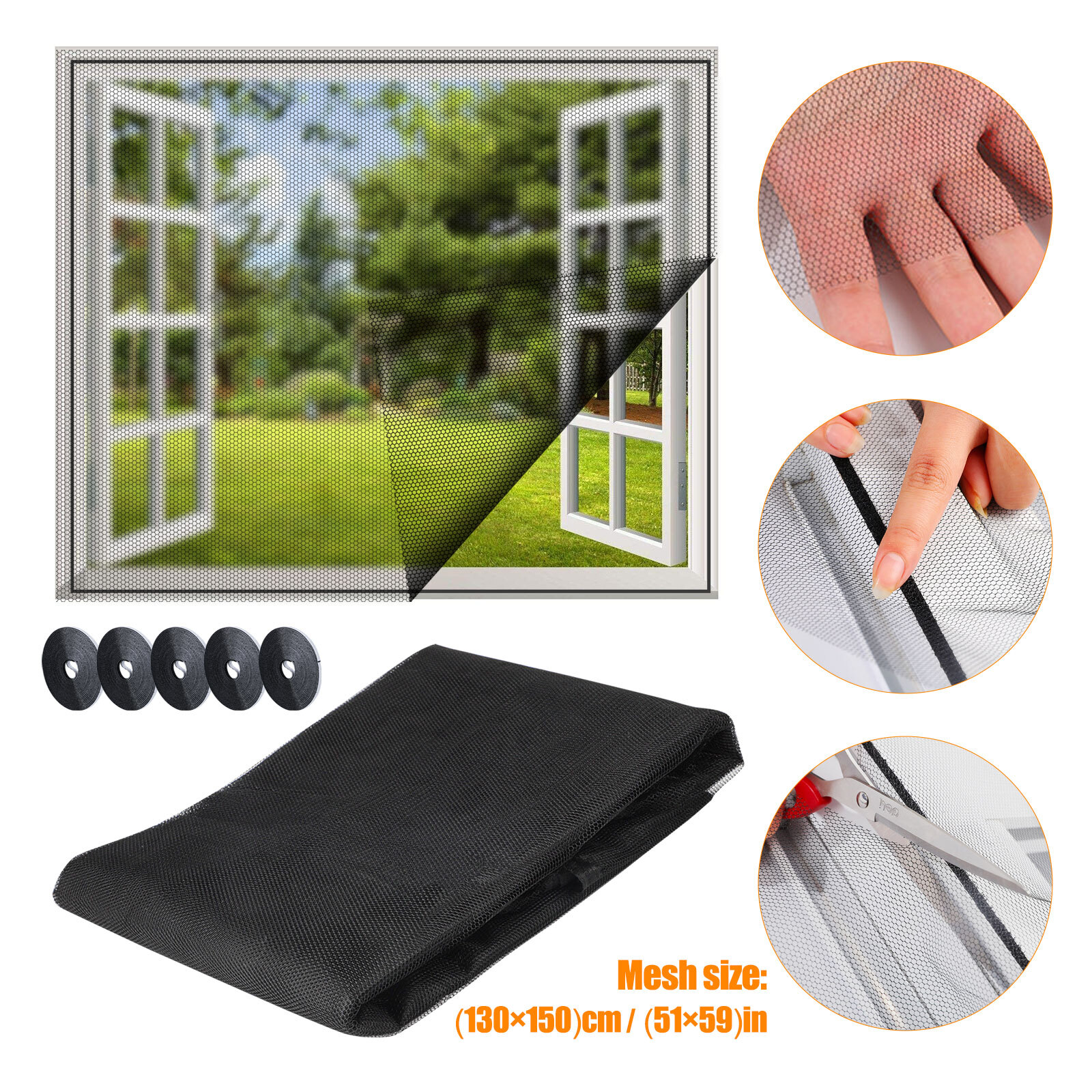 5x Window Screen Mesh 51x59in Mosquito Proof Durable Mosquito Net for Door Patio gallery