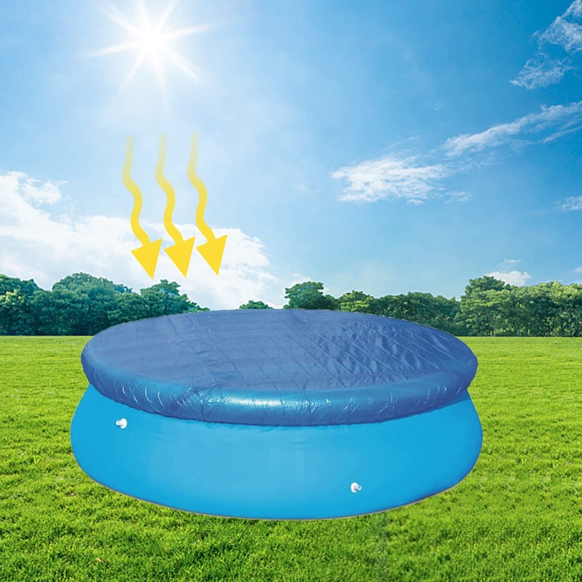 Round Pool Cover, Solar Covers for Above Ground Pools, Dust Pool Cover Protec... gallery