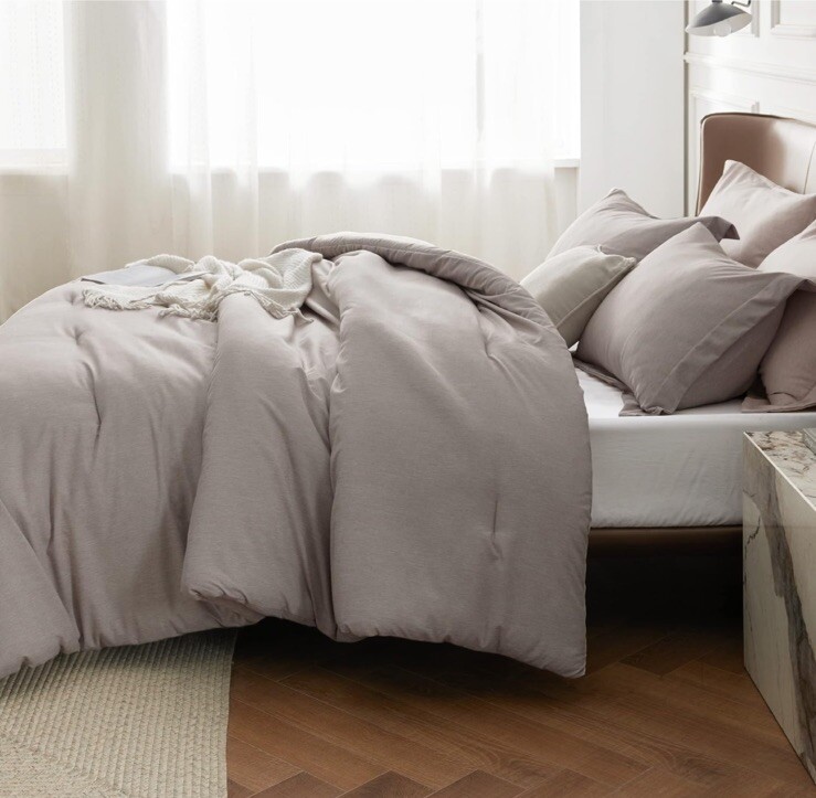 Bedsure Twin/Twin XL Comforter Set Linen. Comforter And 1 Sham 68x88 gallery