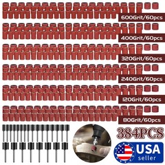 531-384Pcs Sanding Drum Kit Sander Sleeves With Mandrels for Dremel Rotary Tool