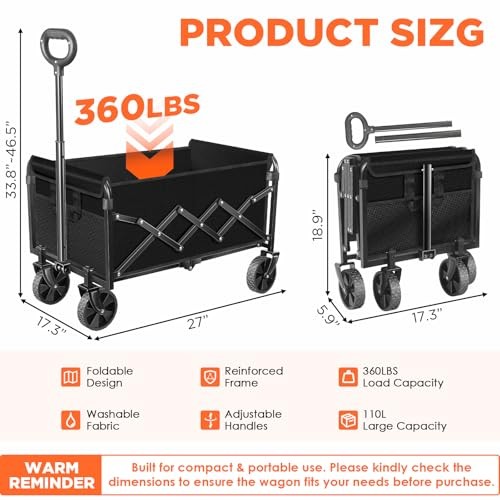 JINIHFW Carts Foldable, Collapsible Folding Wagon, Portable Folding Wagon gallery