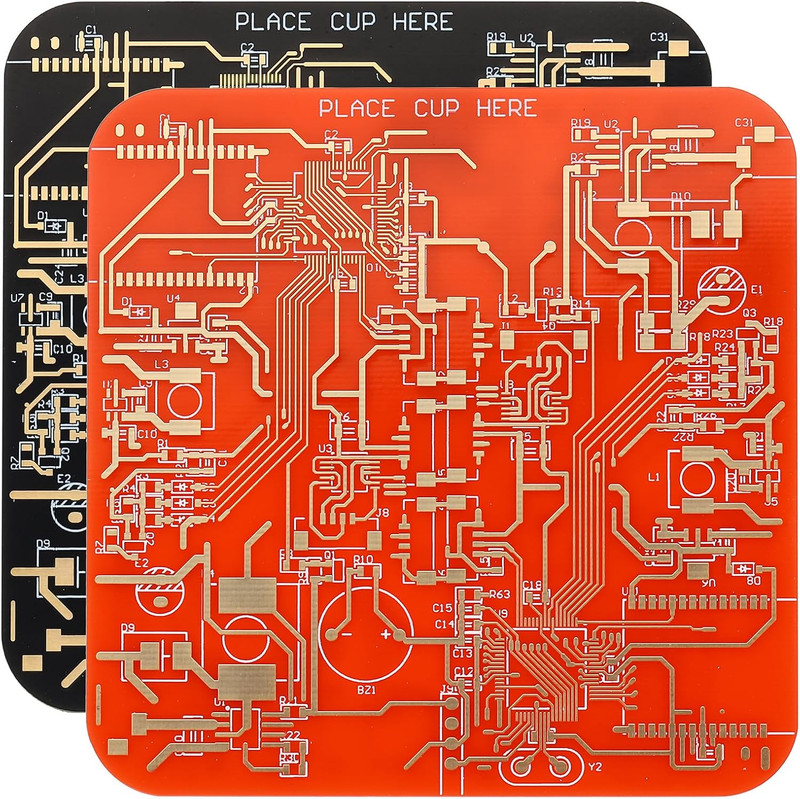 2Pcs Coasters, PCB Coasters Circuit Board Coasters FR-4 Drink Bar Coasters for D gallery