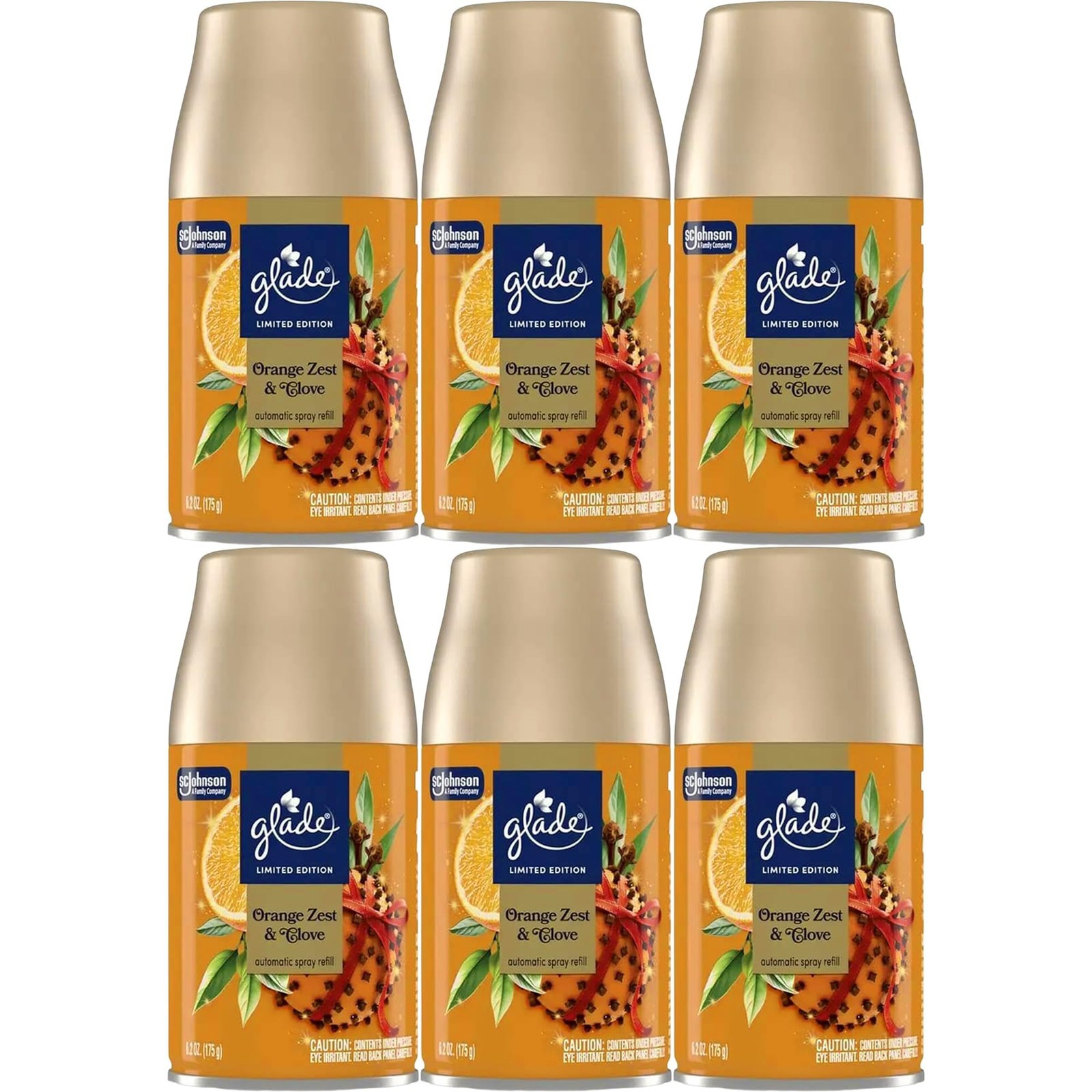 6 NEW Glade Automatic Spray Refill 6.2oz , Orange Zest & Clove Scent Limited Ed! gallery