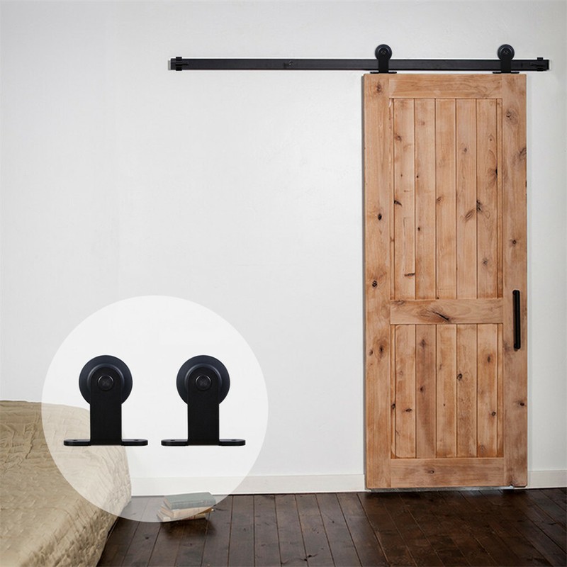4FT-20FT Sliding Barn Door Hardware Closet Track Kit for Single/Double Doors gallery