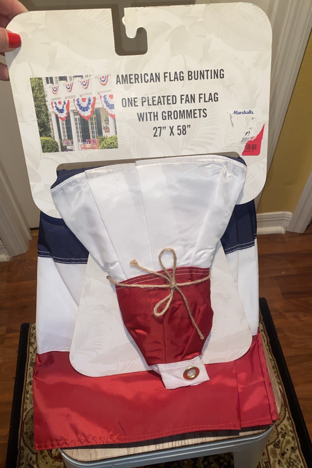 NEW TOMMY BAHAMA AMERICAN FLAG BUNTING DECOR, 58 x 27" , VERY NICE, SEE PICS. gallery