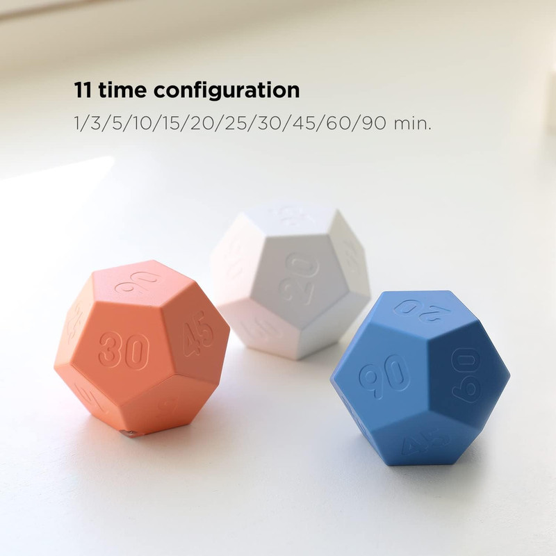 Dodecagon Time Ball Rechargeable Mini Timer (Blue), 11 Preset Times, Desk Produc gallery