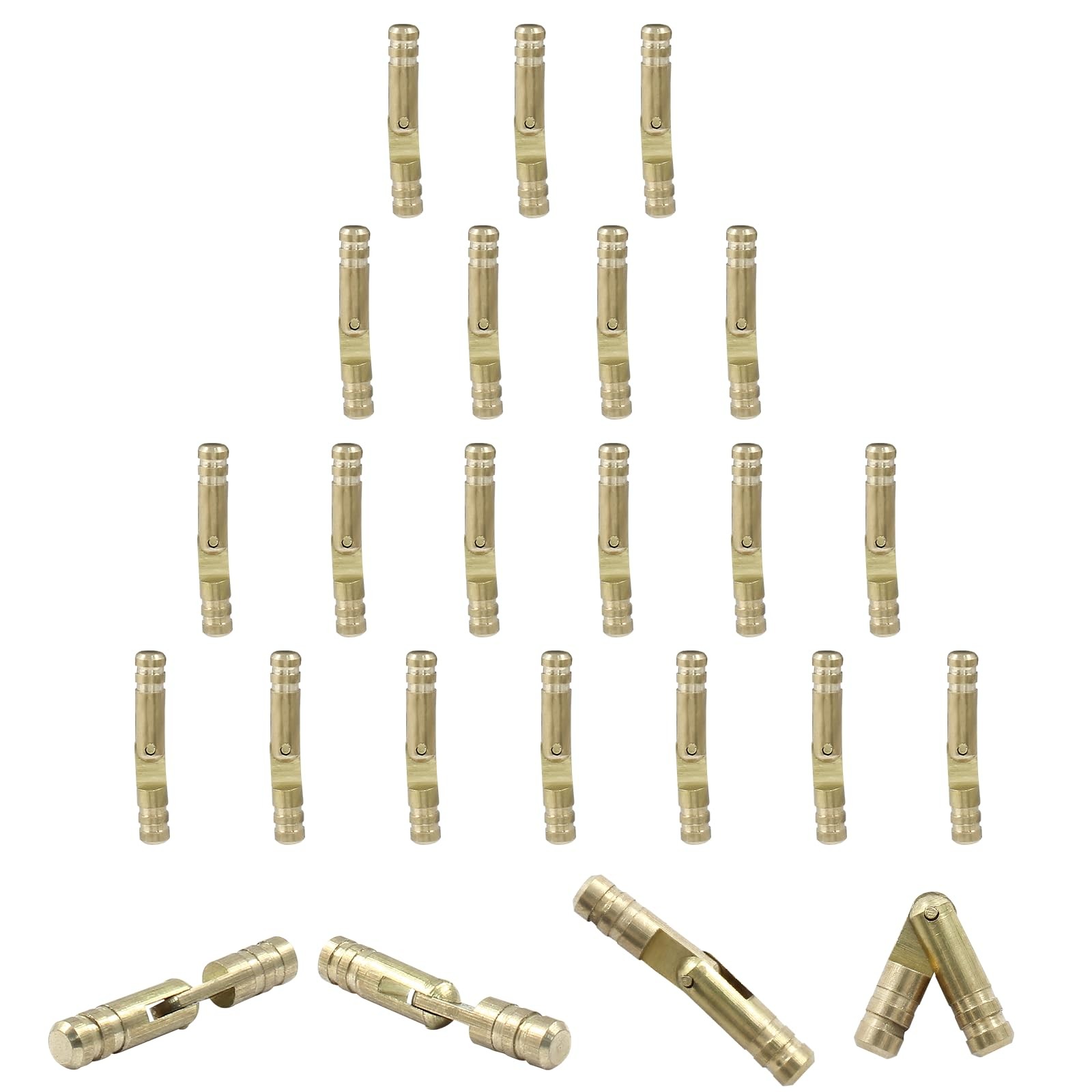 25 Pcs Barrel Hinges, 4x25mm Brass Hidden Hinges Invisible Hinge, Small Conce... gallery