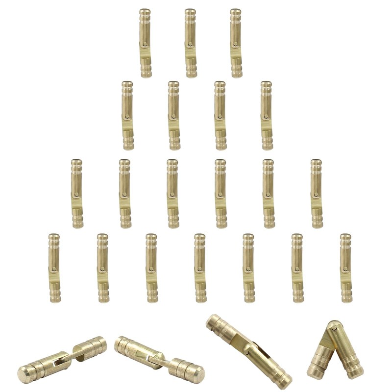 25 Pcs Barrel Hinges, 4x25mm Brass Hidden Hinges Invisible Hinge, Small Conce... gallery