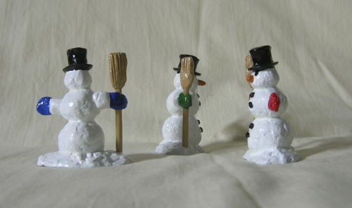 Classic Traditional hand-painted Snowman, Christmas Village holiday train layout gallery