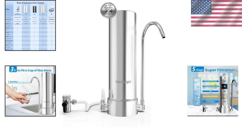Water Filter System 5-Stage Purification Mineralization Stainless Steel gallery