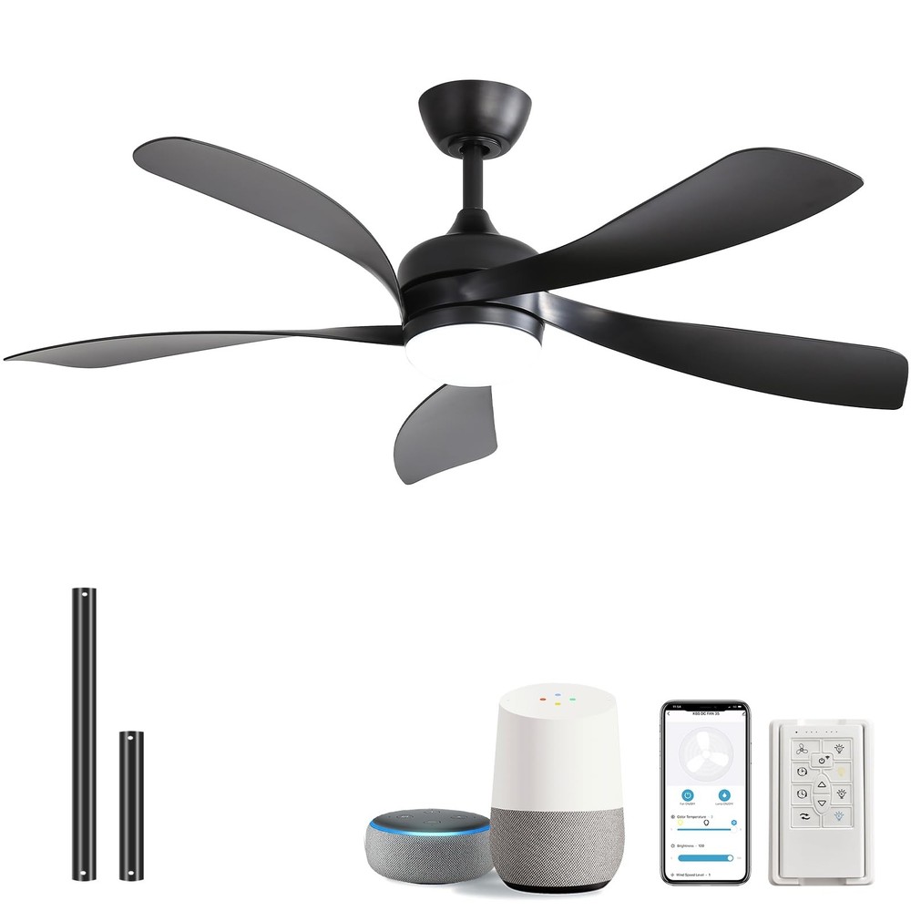 Sofucor 52 Inch Smart Ceiling Fan with Light, Modern Ceiling Fan with Dimmabl...