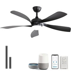 Sofucor 52 Inch Smart Ceiling Fan with Light, Modern Ceiling Fan with Dimmabl…