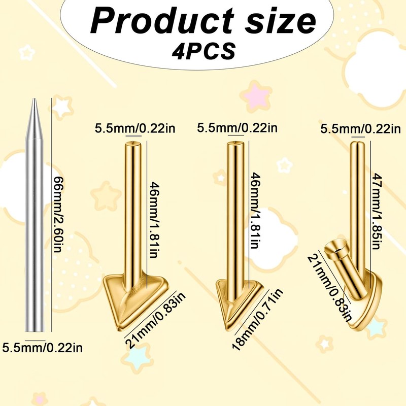 4PCS Copper Plastic Welding Tips Plastic Welder Tips Soldering Iron Tip Solde... gallery