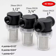 3/4″ 1/2″ 1″ Inline Mesh Strainer Water Pump High Flow Pipeline Filter 40 Mesh