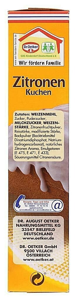 Dr. Oetker Lemon Cake Baking Mix Backmischung New from Germany gallery