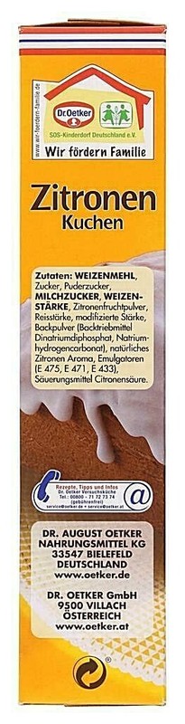 Dr. Oetker Lemon Cake Baking Mix Backmischung New from Germany gallery