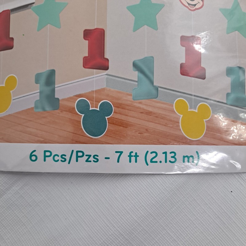 Mickey Mouse String Decorations First Birthday Party 7 Ft Long Six Pieces gallery