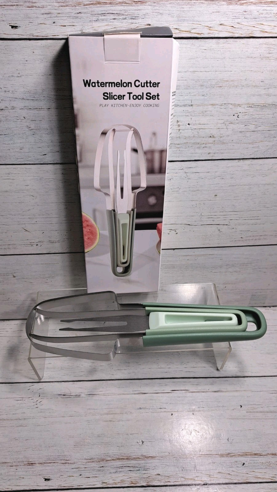 Watermelon Cutter Slicer Tool 3-in-1 Stainless Steel Popsicle Knife Fork gallery