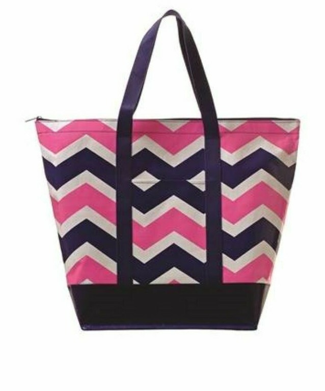 Toss Designs Bella " Tag A Long " Navy / White Tote Bag Beach Shopper NWT gallery