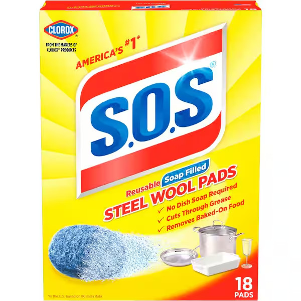 Steel Wool Soap Scouring Pads 18 Pack Heavy Duty Kitchen Bathroom Cleaning Pads gallery