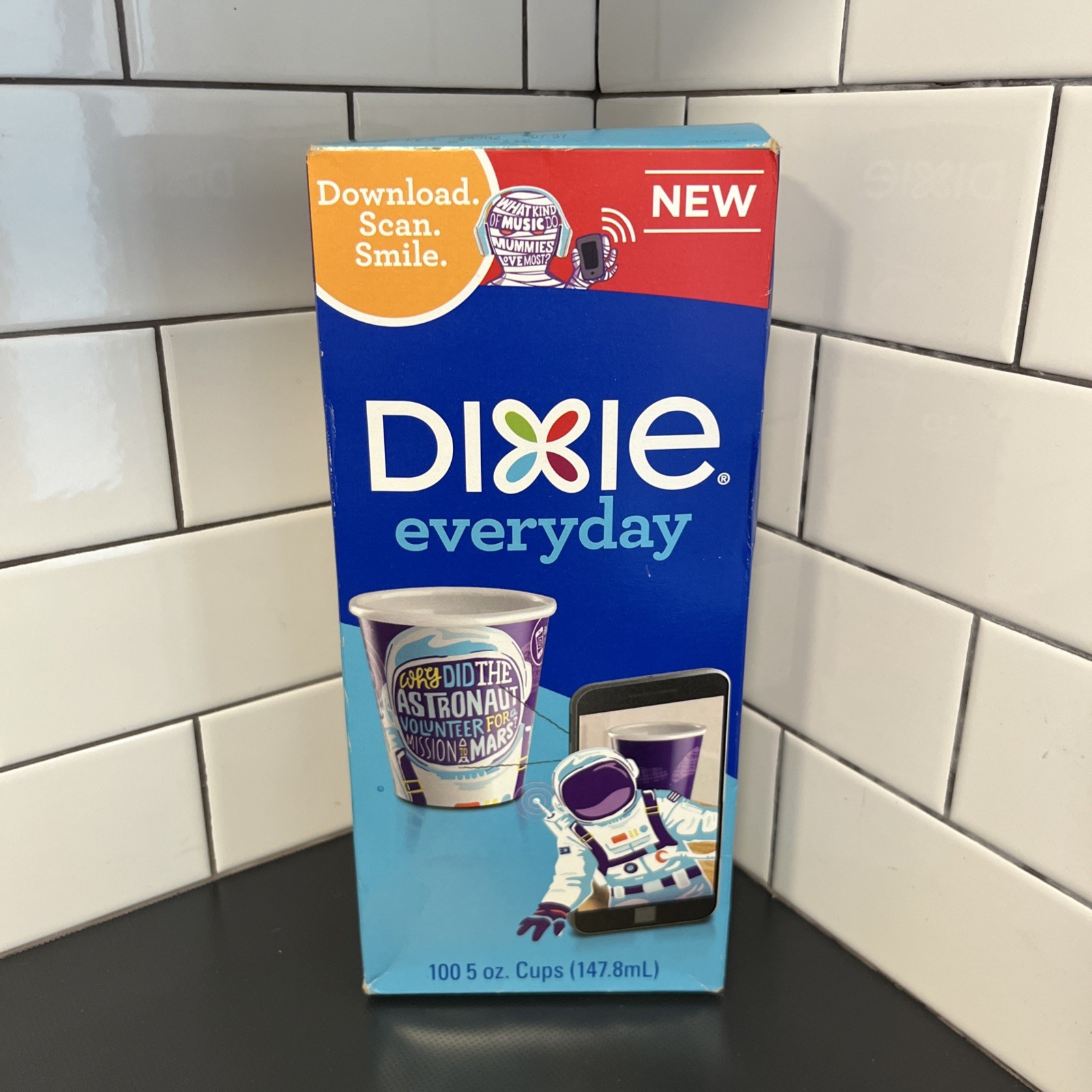 Dixie Everyday 5 oz Cups 100 Ct 10 Riddle Jokes Designs 2018 Disposable New gallery