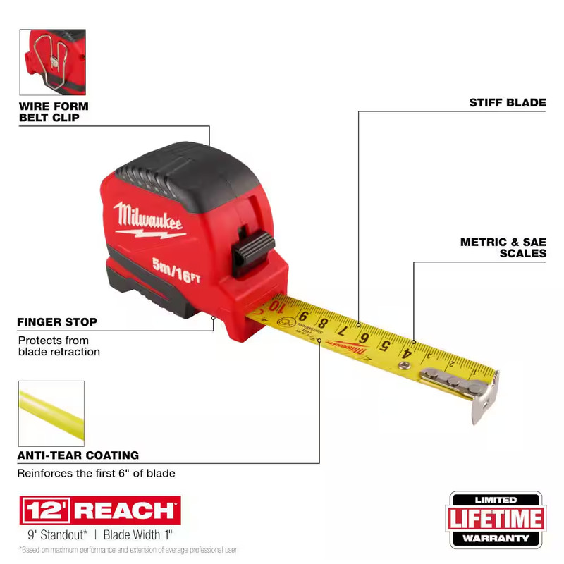 5M/16 Ft. Compact Tape Measure gallery