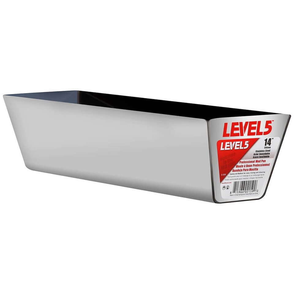 14" Drywall Mud Pan Stainless Steel HeliArc Welded | LEVEL5 | 5-334 gallery