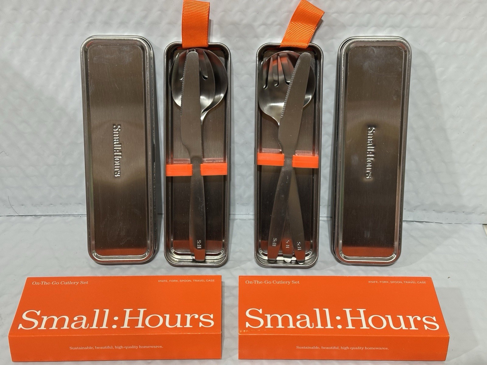 2x Small Hours Stainless Steel Utensil Traveling Cutlery Set Reusable 2 Pack gallery