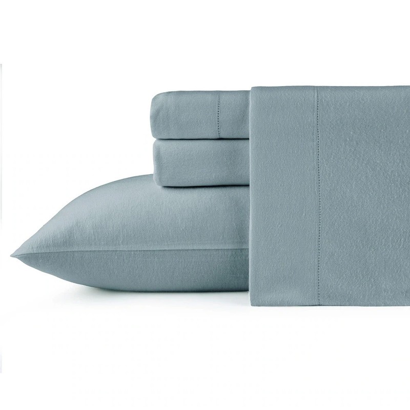 Pointehaven Solid Cotton 180 GSM Deep Pocket Oversized Brushed Flannel Sheet Set gallery