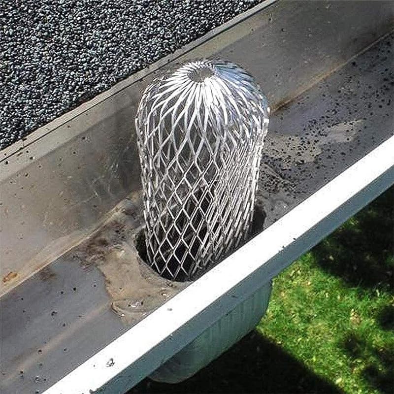 8 Pack Gutter Downspout Guard, 3.5 Inch Adjustable Aluminum Strainer Mesh, Ex... gallery