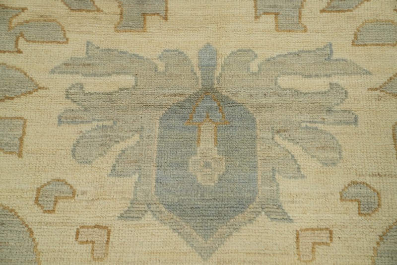 Vegetable Dye Oushak Turkish Hand-knotted Wool Large Rug for Living Room 12x15 gallery