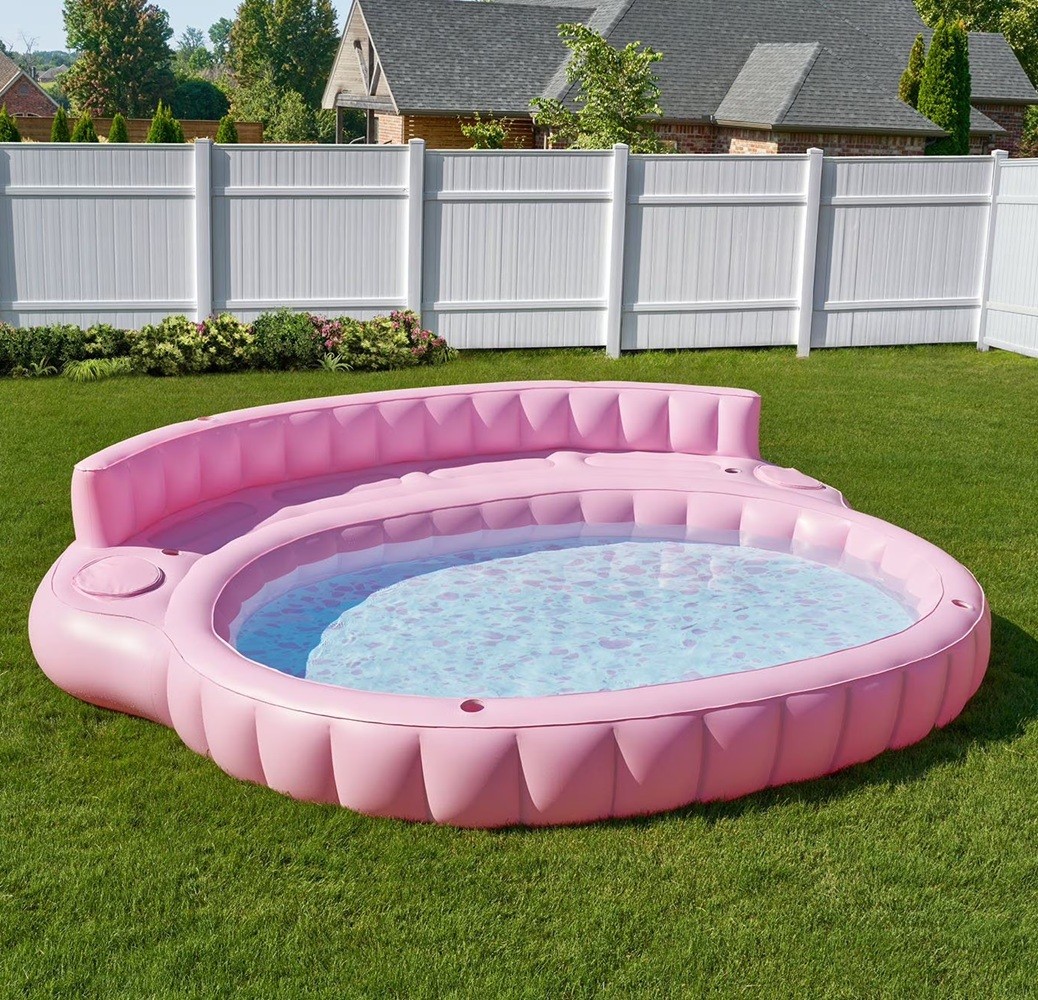 Member Mark Oversized Inflatable PINK Sofa Pool 152in X 126in X 31in gallery