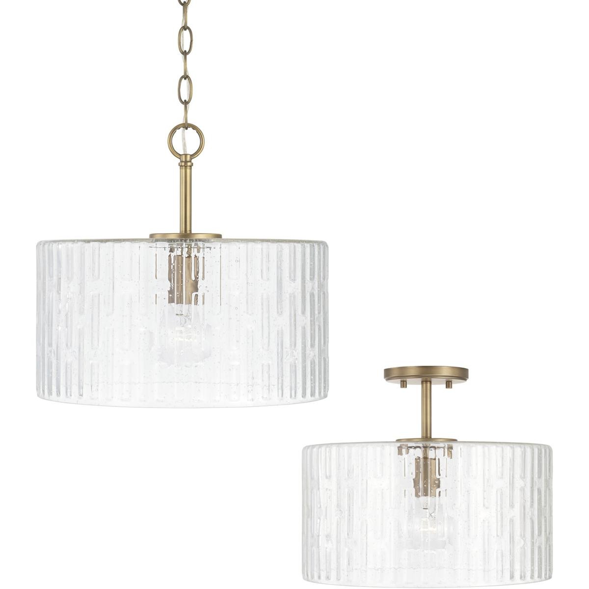 Capital Lighting Fixtures 241311AD OPEN BOX Emerson Semi-Flush Mount Aged Brass gallery