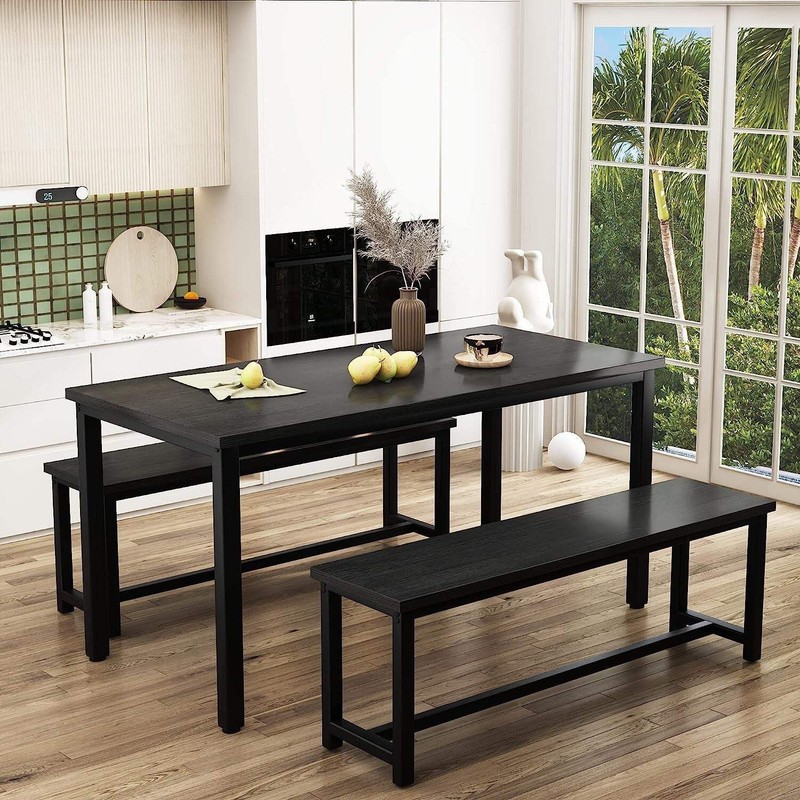 Rectangular Dining Table And Chairs Set Four Modern Wood gallery