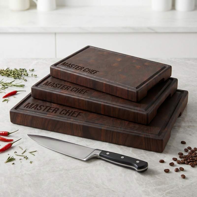 Personalized American Walnut End Grain Cutting Board, Thick Butcher Block gallery