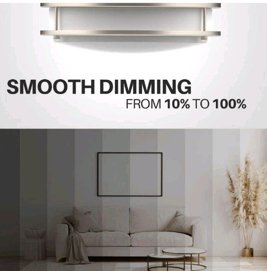 DYMOND 16 in. LED Ceiling Light Flush Mount Color Selectable CCT Brushed Nickel gallery