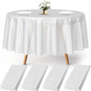 Plastic round Tablecloths 84 Inches, 24 Pack White Disposable Table Cloths for P gallery