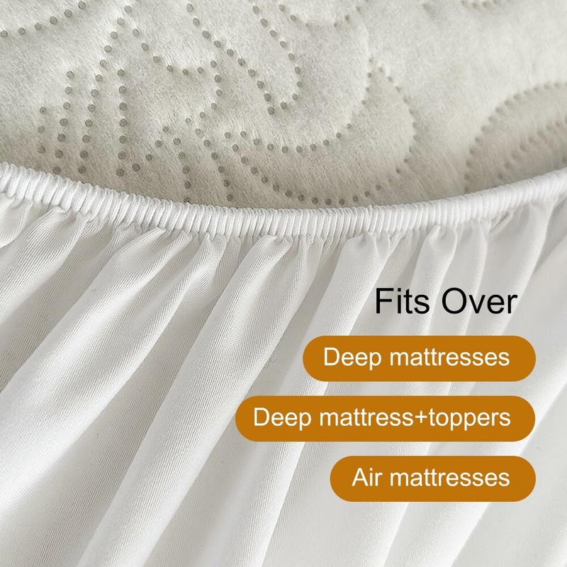Polychrome Quilting Waterproof Dustproof Mattress Case Soft Comfort Solid Color gallery