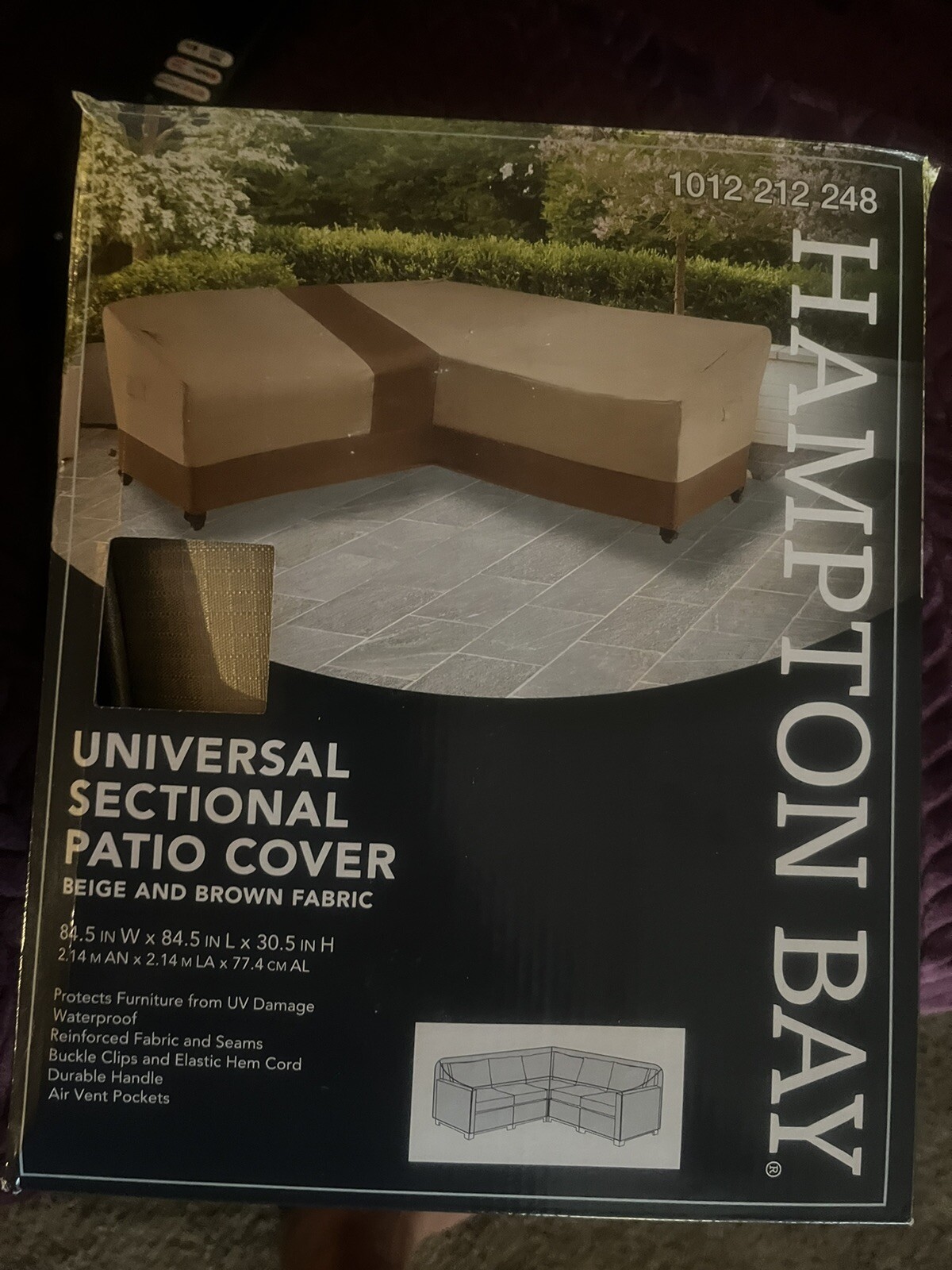 Hampton Bay Universal Sectional V-Shape Patio Furniture Cover Beige & Brown gallery