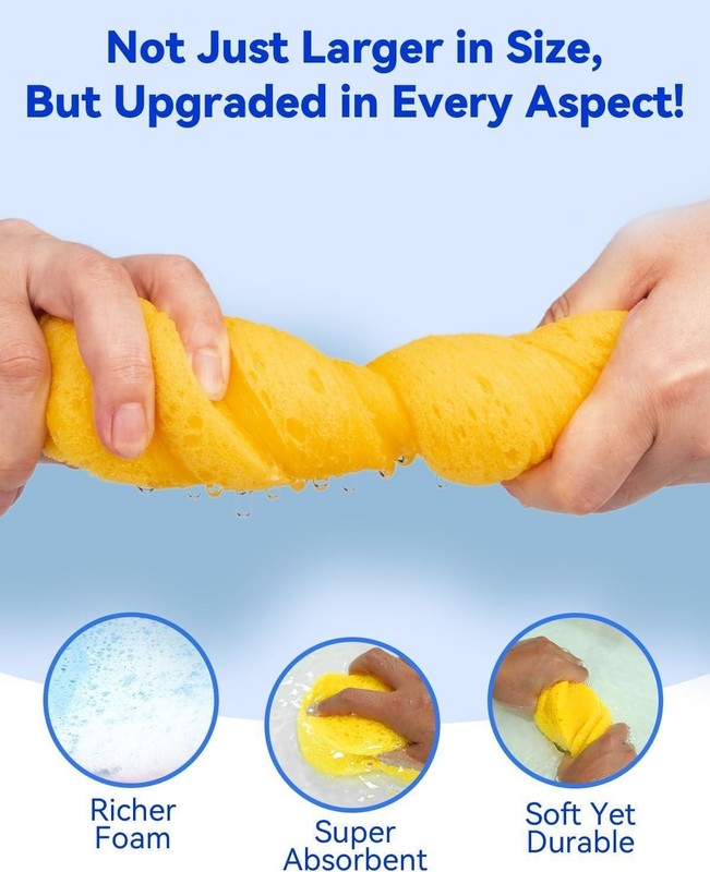 Car Wash Sponge, Car Cleaning Large Sponges, All Purpose Sponges for Cleaning, E gallery