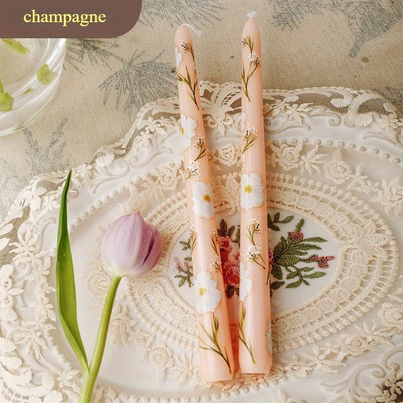 2pc 25cm Printed Long Candles