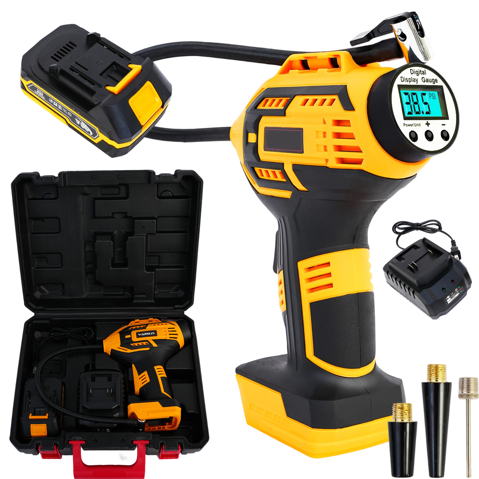 Tire Inflator Air Compressor 36V Cordless Tire Pump Rechargeable Battery Powered gallery