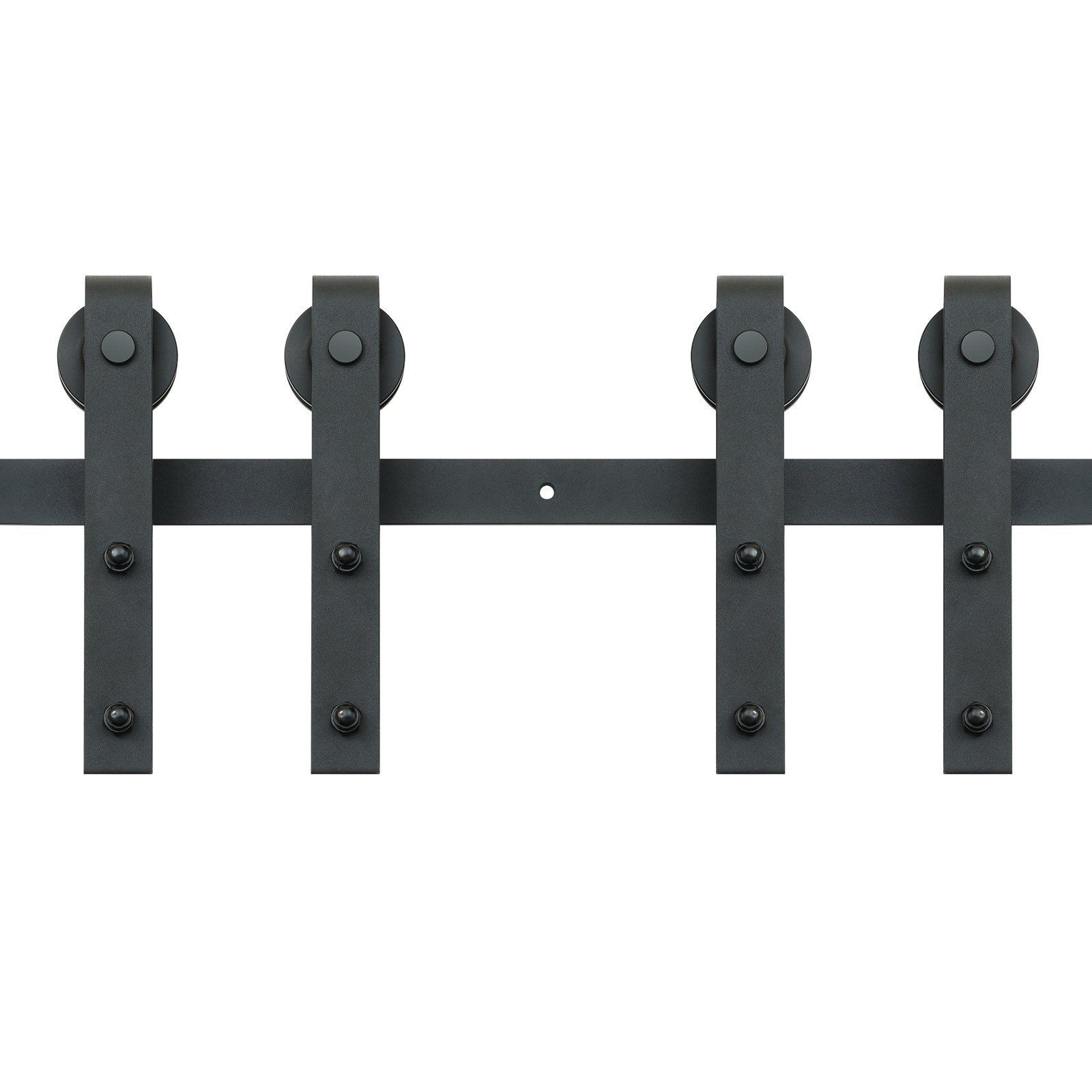 8FT 330lb J-Hook Sliding Barn Door Hardware Kit for Two Doors Track gallery