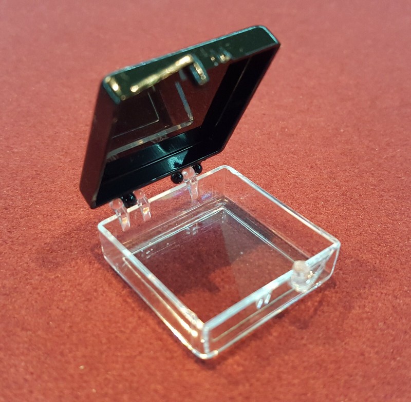 B.J. Plastic Molding Co. Rigid Plastic Boxes with Hinged Snap Covers. Lot of 24. gallery