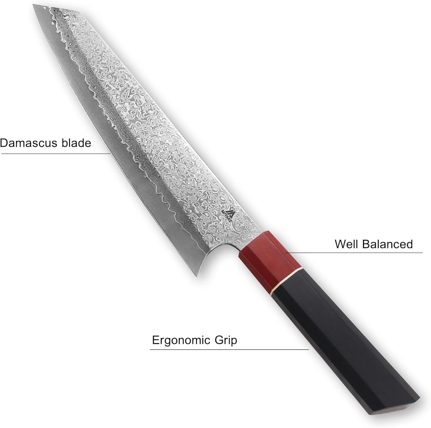 Miyake 8.35" Japanese Chef Knife 67-Layer Damascus 9Cr18MoV G10 Handle gallery