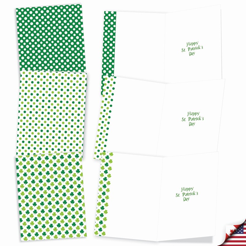 20 Asst'd St. Patrick's Day Notecards w/ Envelopes(2 of Each) St. Pat Patterns gallery