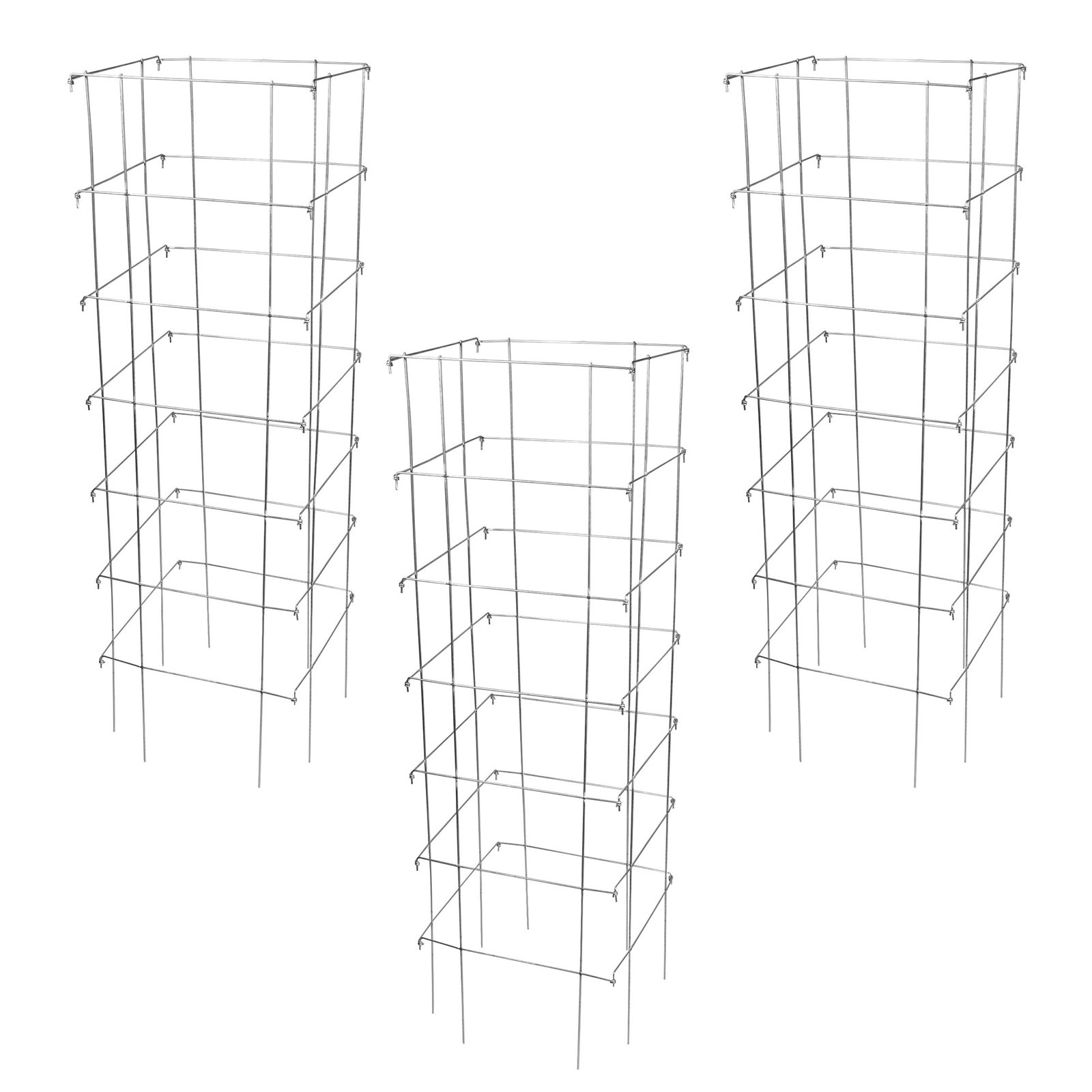 Garden Elements 8-Leg Big Brother Square Collapsible Tomato Cages, 58” (3 pack) gallery